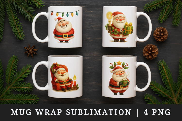 Christmas mug wrap printable sublimation design