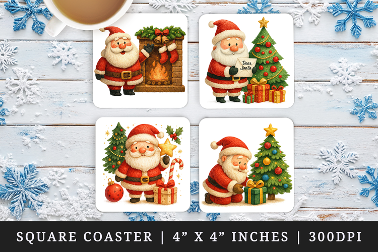 Christmas square coaster sublimation, coasters design