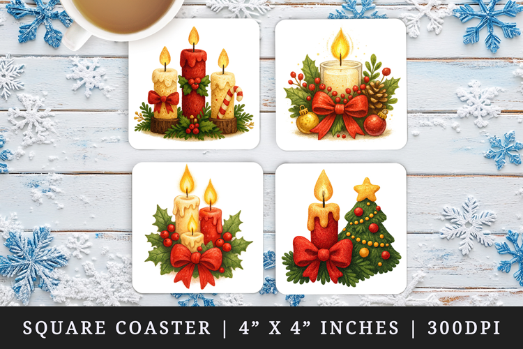 Christmas square coaster sublimation, coasters design