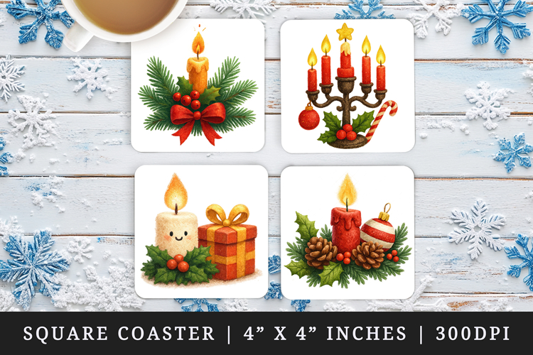 Christmas square coaster sublimation, coasters design