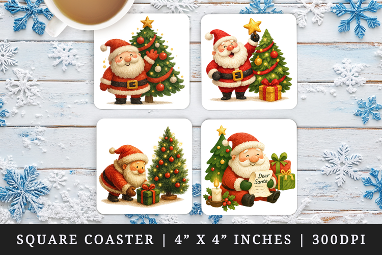 Christmas square coaster sublimation, coasters design