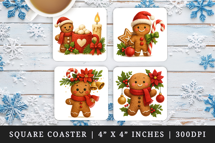 Christmas square coaster sublimation, coasters design