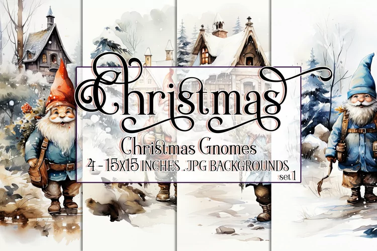 Christmas Backgrounds, 15x15 Christmas Gnomes Backgrounds