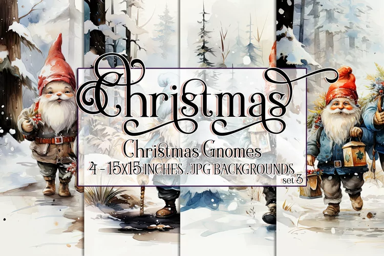 Christmas Backgrounds, 15x15 Christmas Gnomes Backgrounds