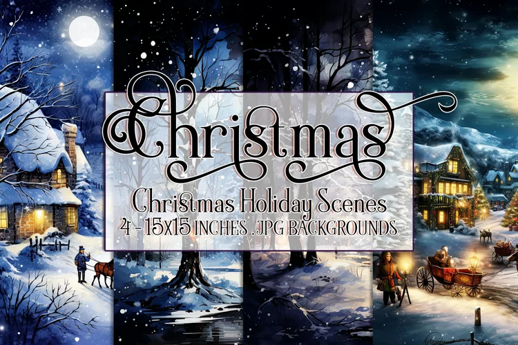 Christmas Backgrounds, 15x15 Christmas Holiday Scenes