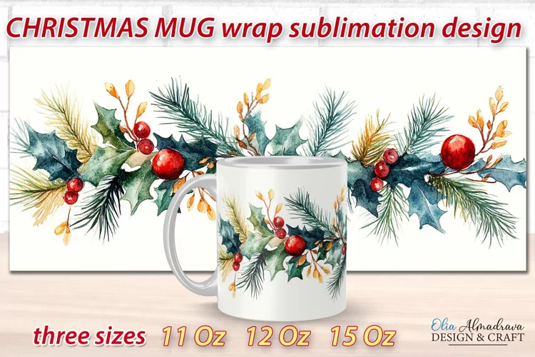 Christmas Mug Wrap design| Mug Sublimations Cricut Template