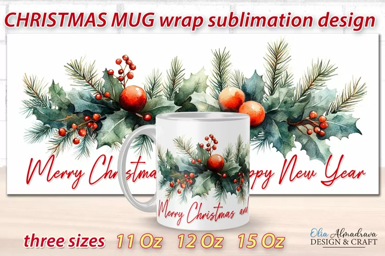 Christmas Mug Wrap design| Mug Sublimations Cricut Template