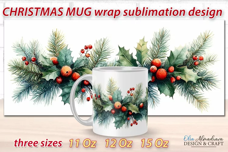 Christmas Mug Wrap design| Mug Sublimations Cricut Template