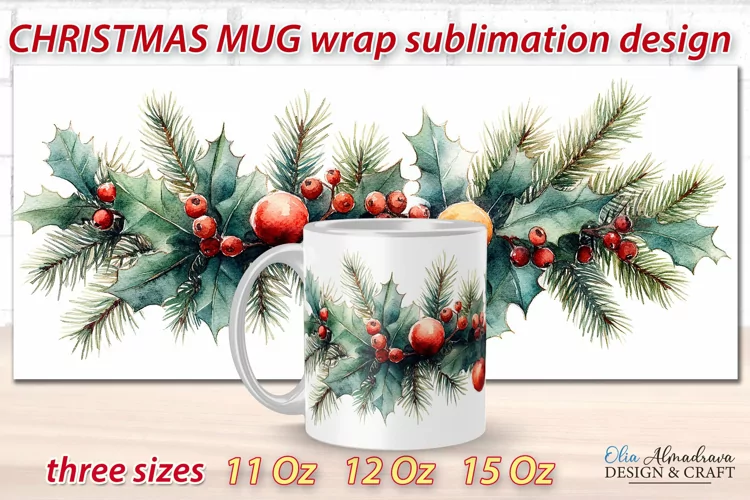 Christmas Mug Wrap design| Mug Sublimations Cricut Templates