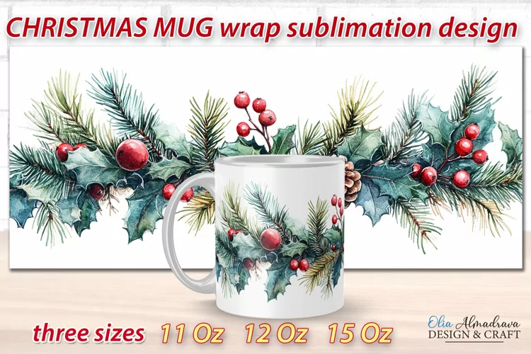 Christmas Mug Wrap design| Mug Sublimations Cricut Templates