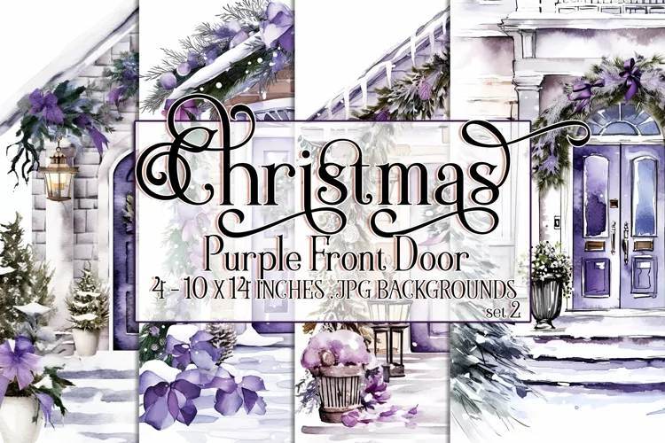 Christmas Backgrounds, 10x14 Purple Front Doors, Holiday