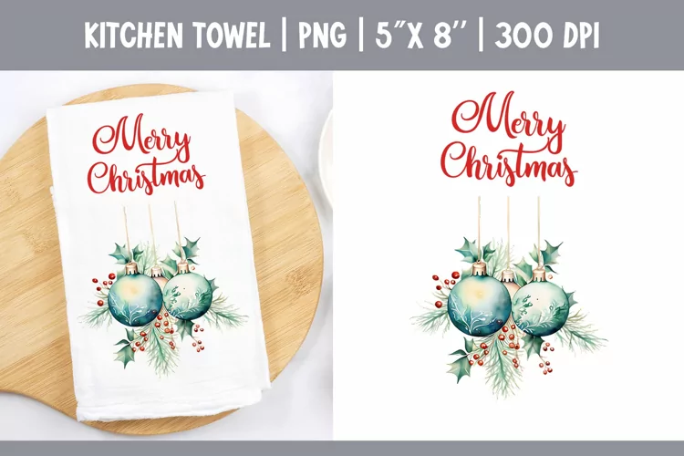 Christmas Kitchen Towel Sublimation Design | Ornament