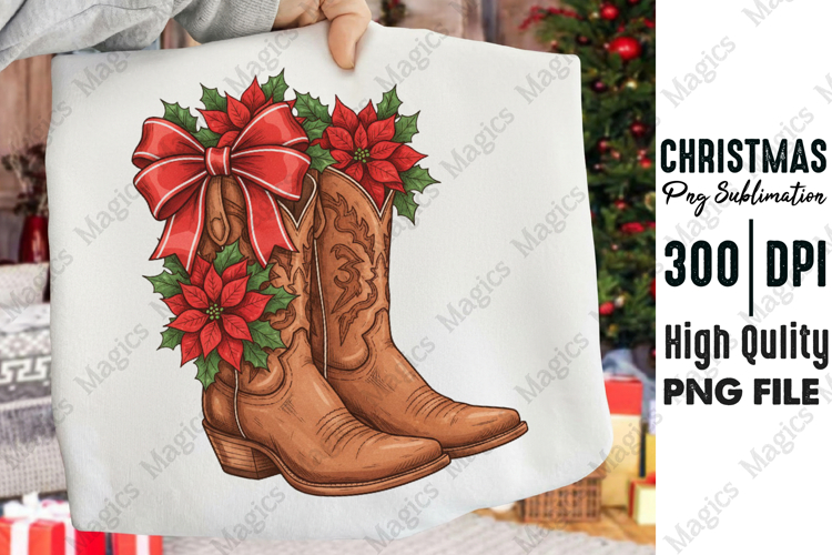 Christmas Western Cowgirl PNG