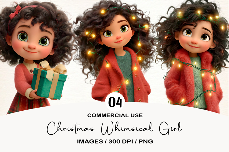 Christmas Whimsical Girl Png