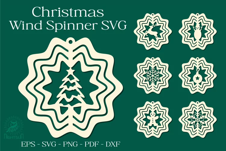 Christmas Wind Spinner Papercut SVG