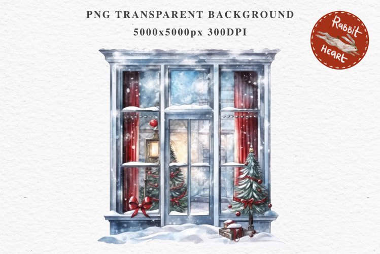 Christmas Window Door Decor Clipart PNG Scrapbooking Nursery