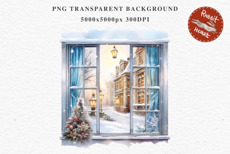 Christmas Window Door Decor Clipart PNG Scrapbooking Nursery