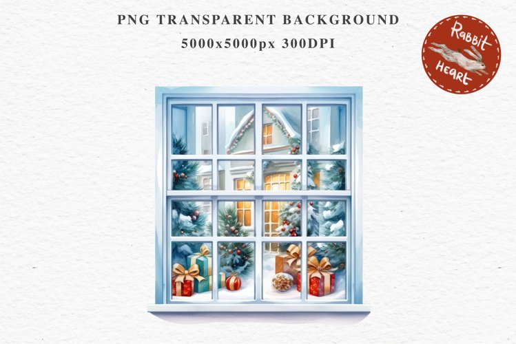 Christmas Window Door Decor Clipart PNG Scrapbooking Nursery
