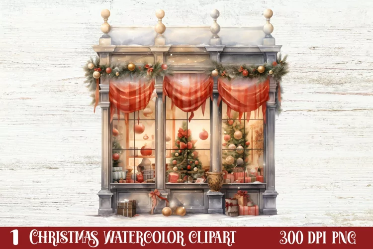 Christmas Window Sublimation Clipart, Christmas Window