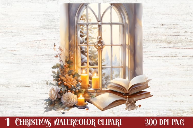 Christmas Window Sublimation Clipart, Christmas Window