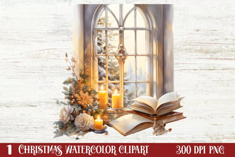 Christmas Window Sublimation Clipart, Christmas Window