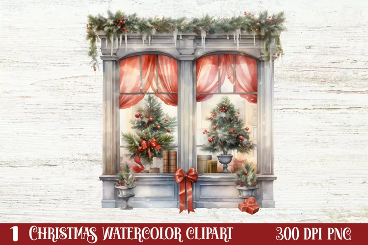Christmas Window Sublimation Clipart, Christmas Window