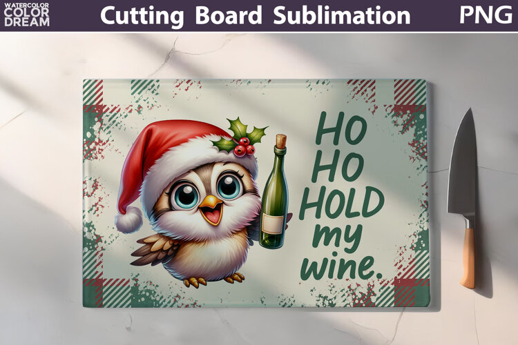 Christmas Cutting Board | Bird Wine Cutting Board example image 1