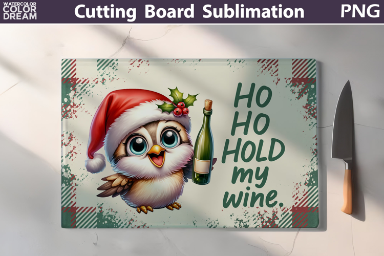 Christmas Cutting Board | Bird Wine Cutting Board