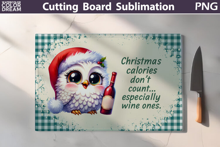 Christmas Cutting Board | Bird Wine Cutting Board example image 1