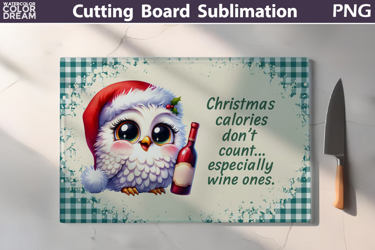 Christmas Cutting Board | Bird Wine Cutting Board