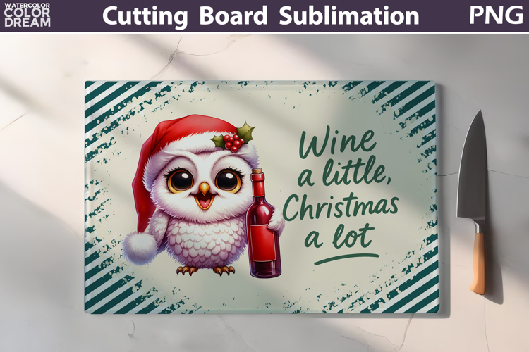 Christmas Cutting Board | Bird Wine Cutting Board