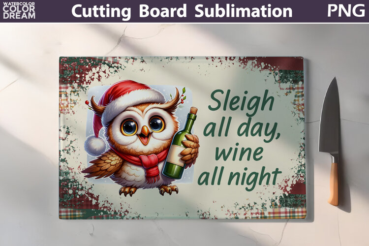 Christmas Cutting Board | Bird Wine Cutting Board example image 1