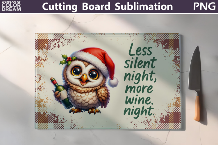 Christmas Cutting Board | Bird Wine Cutting Board