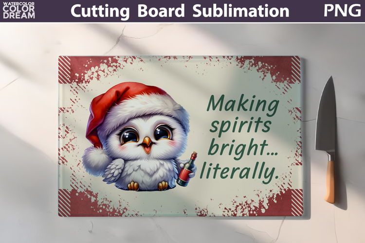 Christmas Cutting Board | Bird Wine Cutting Board