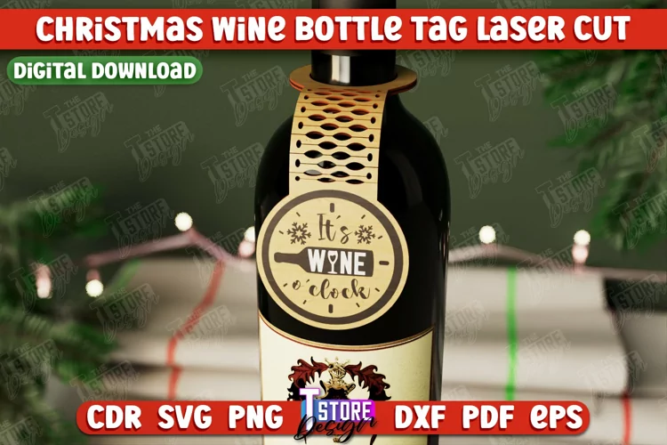 Christmas Wine Bottle Tag | Gift Idea | Holiday Bottle Tag