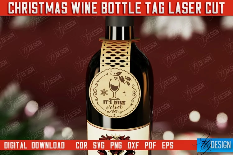 Christmas Wine Bottle Tag | Christmas Gift Idea | Holiday