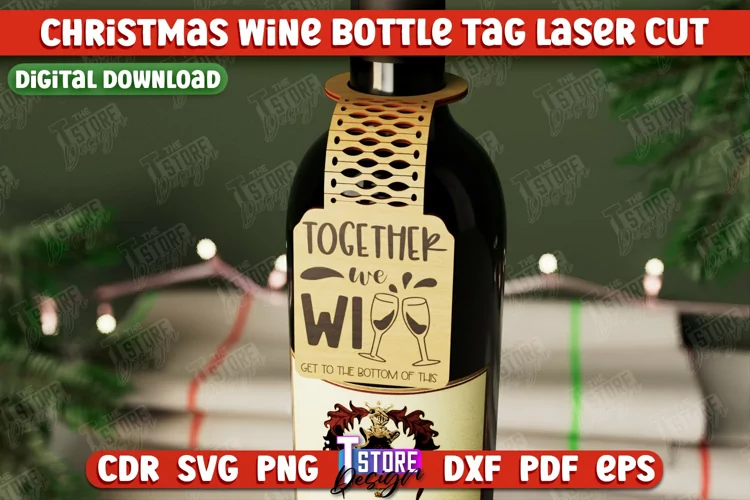 Christmas Wine Bottle Tag | Gift Idea | Holiday Bottle Tag