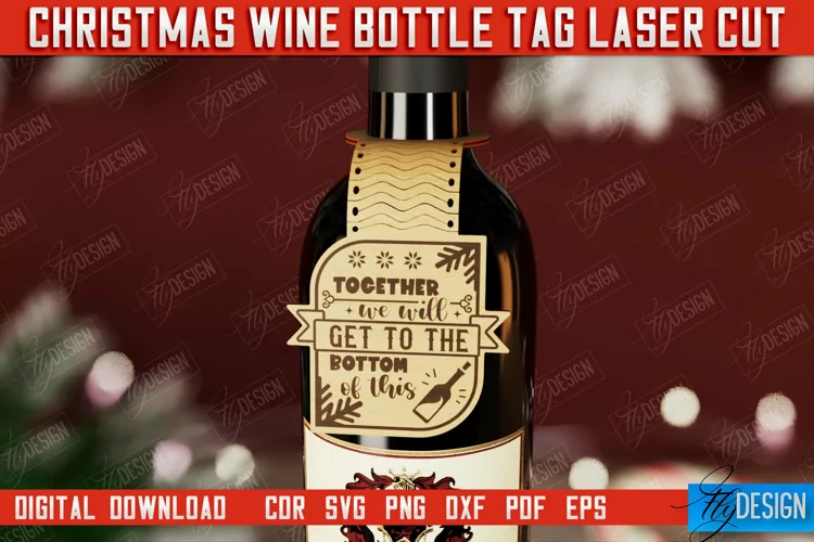 Christmas Wine Bottle Tag | Christmas Gift Idea | Holiday