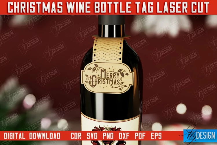 Christmas Wine Bottle Tag | Christmas Gift Idea | Holiday