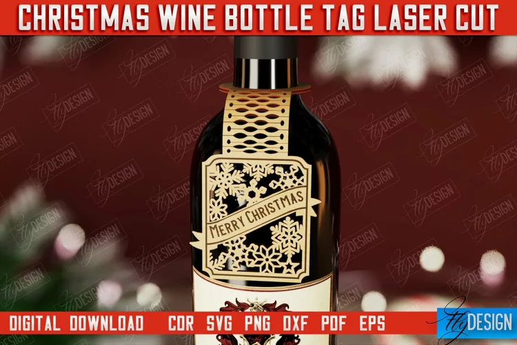 Christmas Wine Bottle Tag | Christmas Gift Idea | Holiday