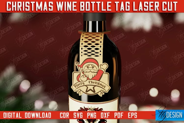Christmas Wine Bottle Tag | Christmas Gift Idea | Holiday