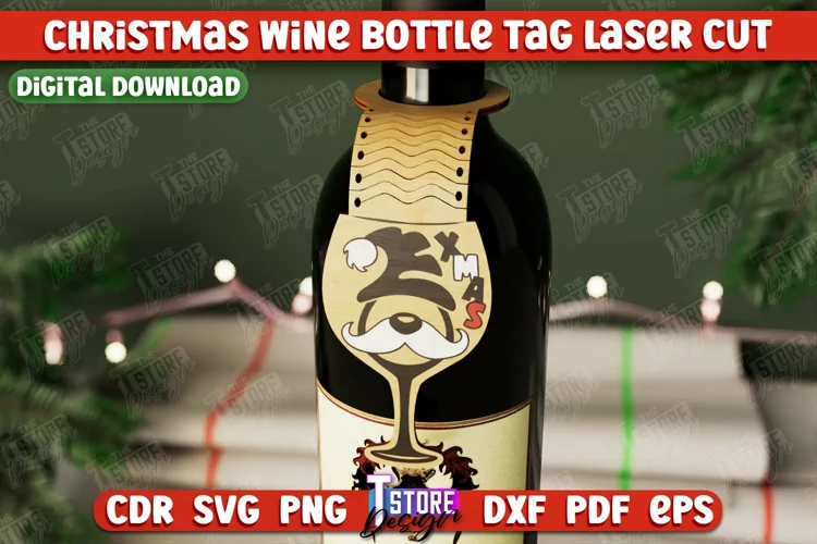 Christmas Wine Bottle Tag | Gift Idea | Holiday Bottle Tag