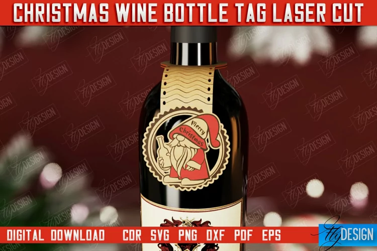 Christmas Wine Bottle Tag | Christmas Gift Idea | Holiday