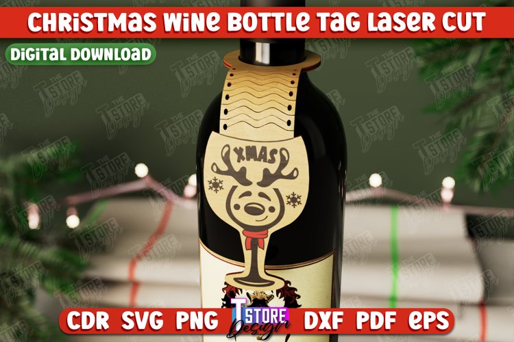 Christmas Wine Bottle Tag | Gift Idea | Holiday Bottle Tag