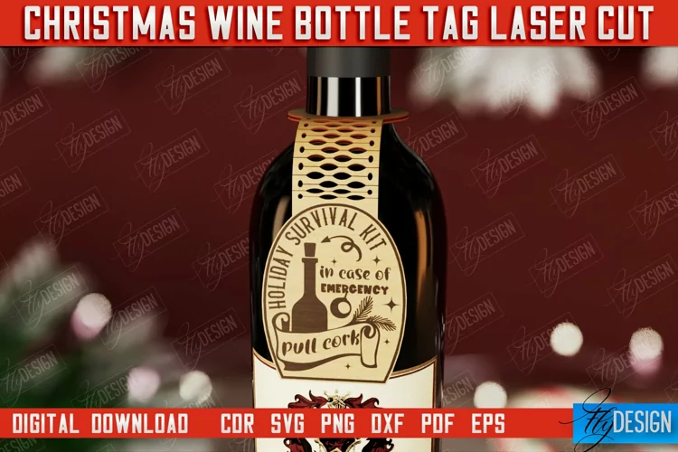 Christmas Wine Bottle Tag | Christmas Gift Idea | Holiday