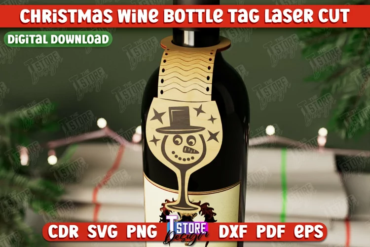 Christmas Wine Bottle Tag | Gift Idea | Holiday Bottle Tag