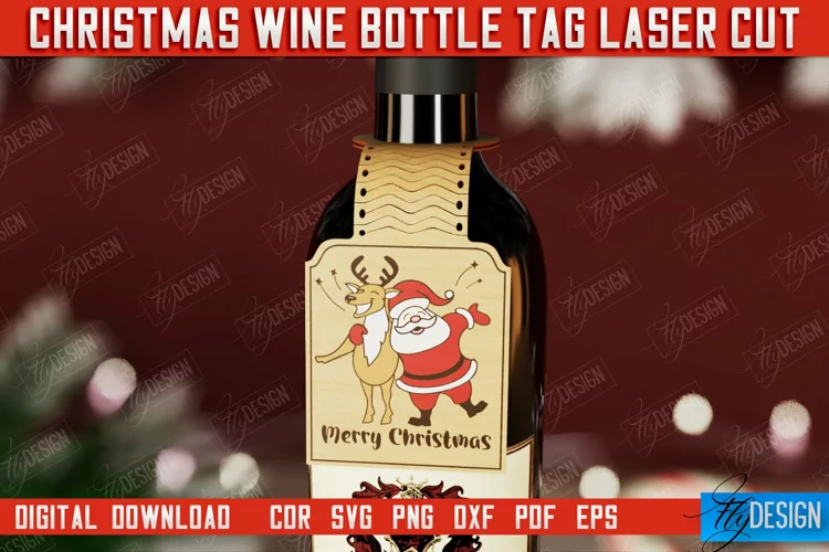 Christmas Wine Bottle Tag | Christmas Gift Idea | Holiday