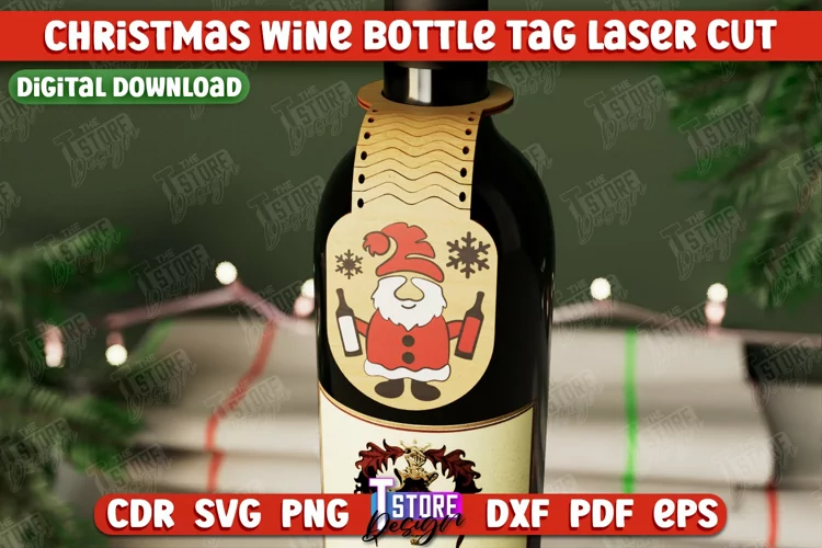 Christmas Wine Bottle Tag | Gift Idea | Holiday Bottle Tag
