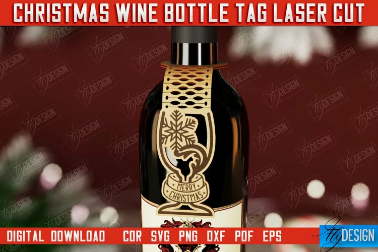 Christmas Wine Bottle Tag | Christmas Gift Idea | Holiday