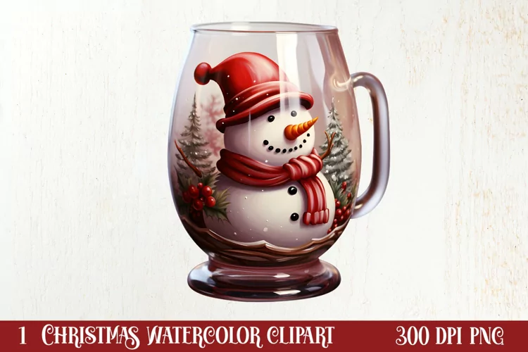 Christmas Wine Cup Sublimation Clipart